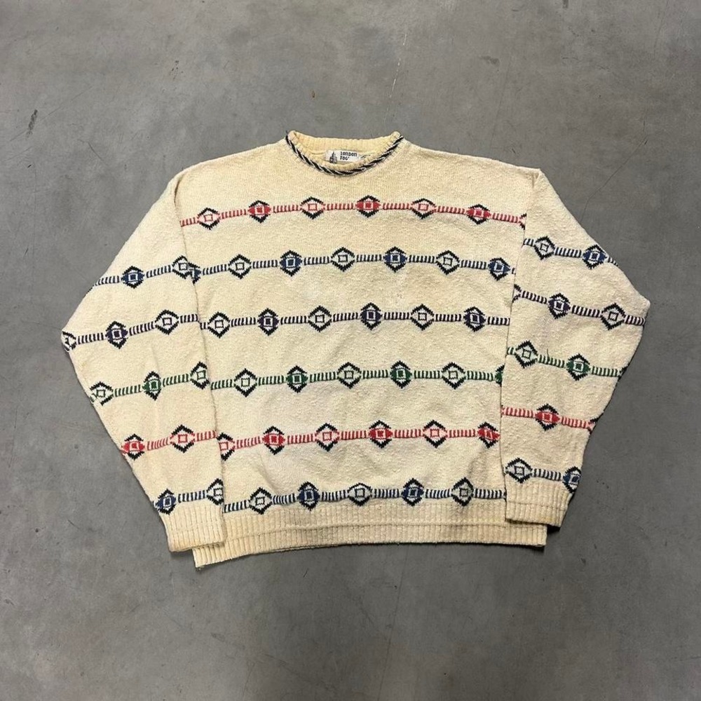 Vintage Cream‎ Multi Color Knit Sweater